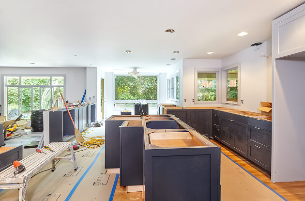 kitchen with island