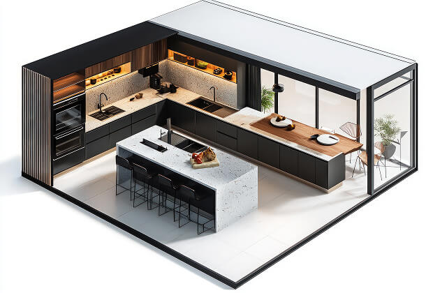 kitchen with island
