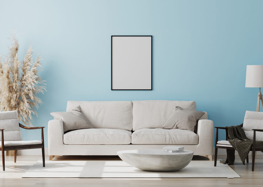 Modern Living Room Accent Wall Painting after