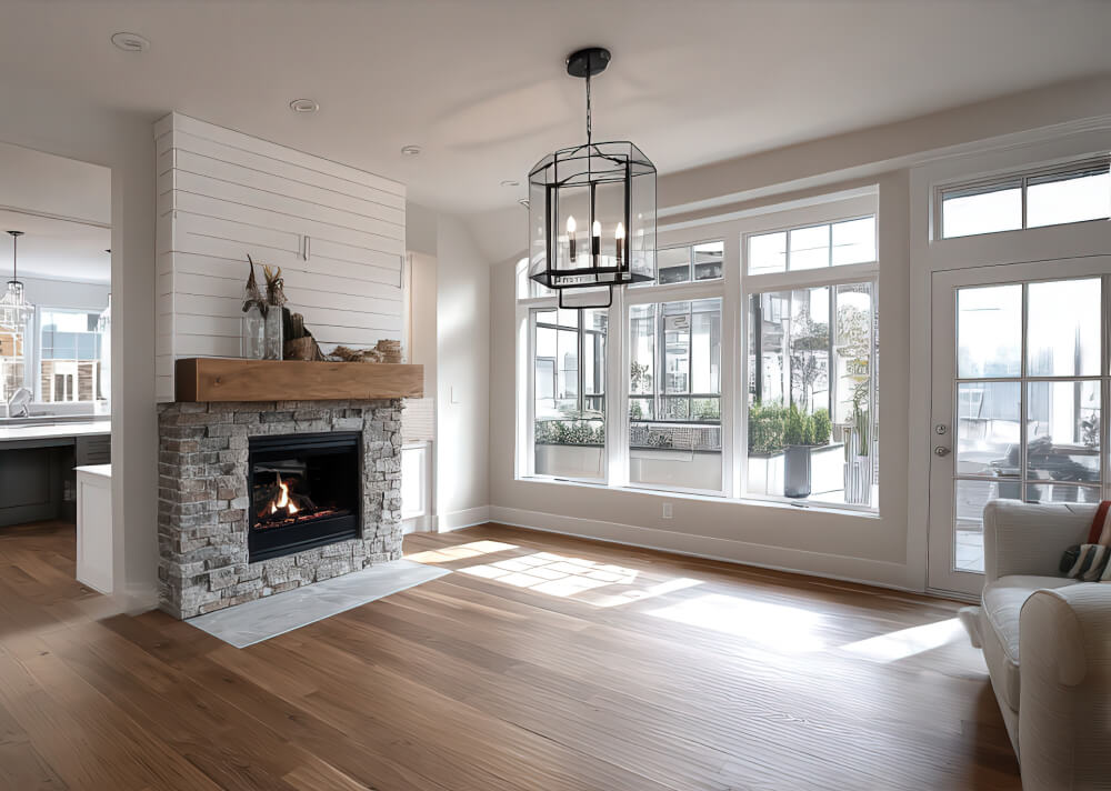 Living Room & Fireplace Renovation after