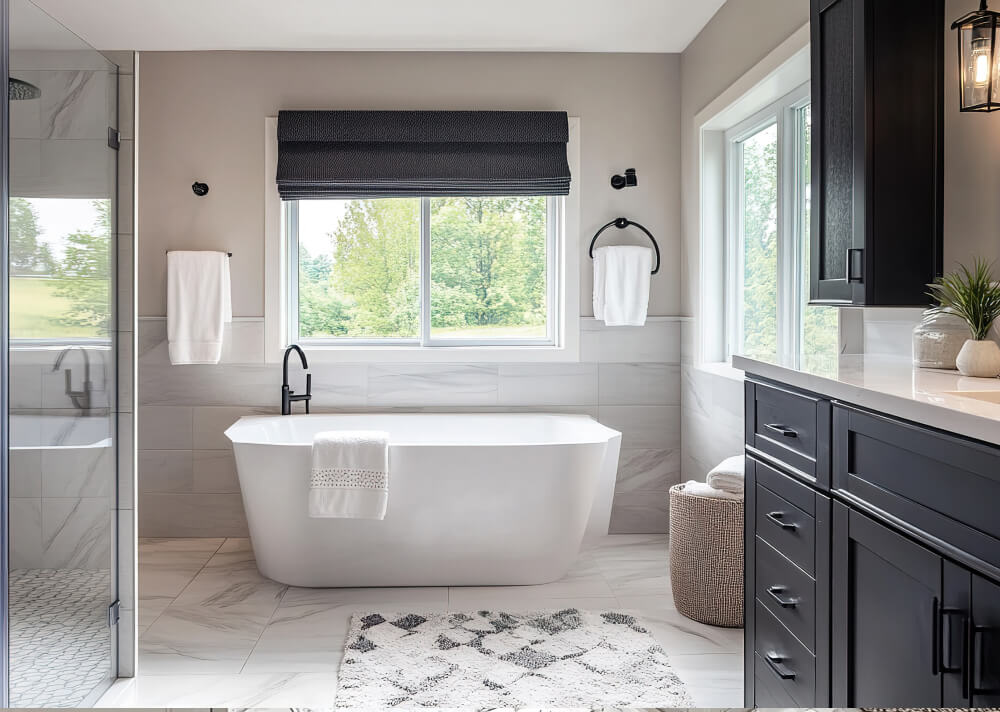Elegant Freestanding Tub & Bathroom Remodeling after